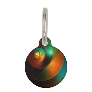 Colourful Circles Modern Abstract Art Pattern #18 Pet Tag