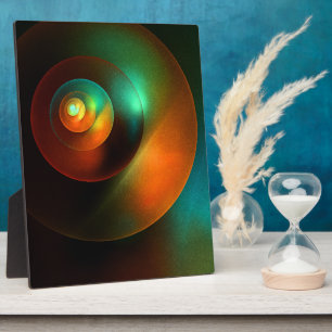 Colourful Circles Modern Abstract Art Pattern #18 Plaque