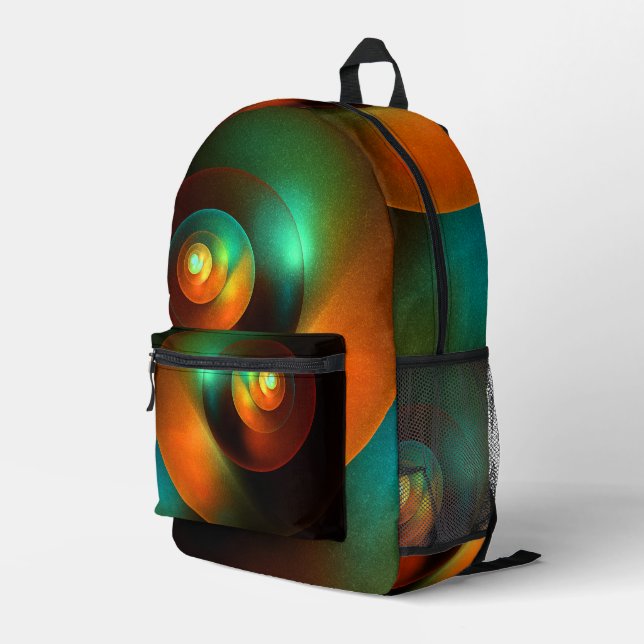 Colourful Circles Modern Abstract Art Pattern #18 Printed Backpack (Back Corner Right)