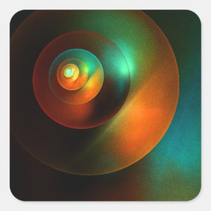Colourful Circles Modern Abstract Art Pattern #18 Square Sticker