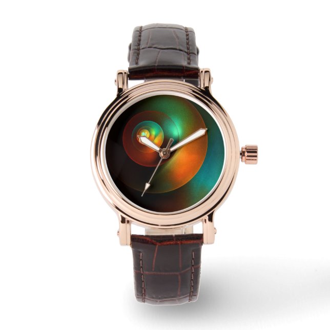 Colourful Circles Modern Abstract Art Pattern #18 Watch (Front)