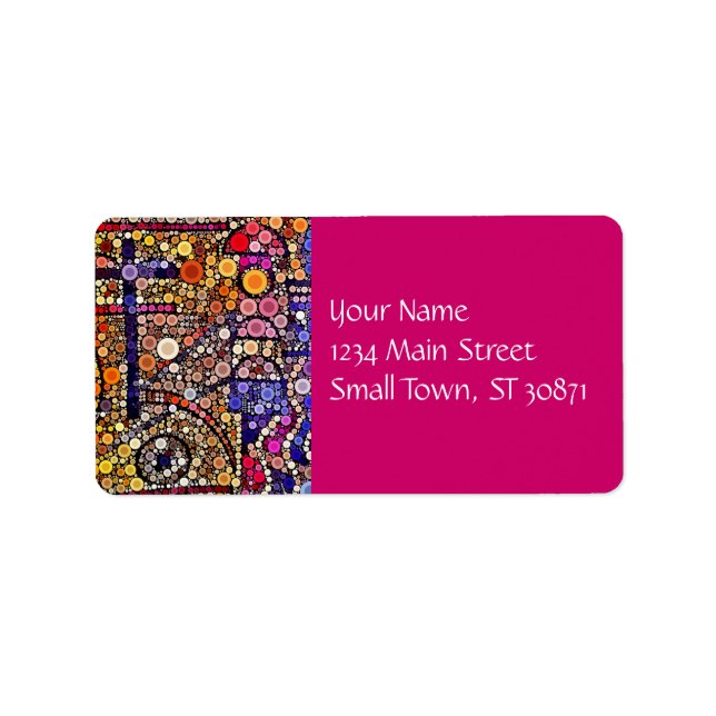 Colourful Circles Mosaic Southwestern Cross Design Label (Front)