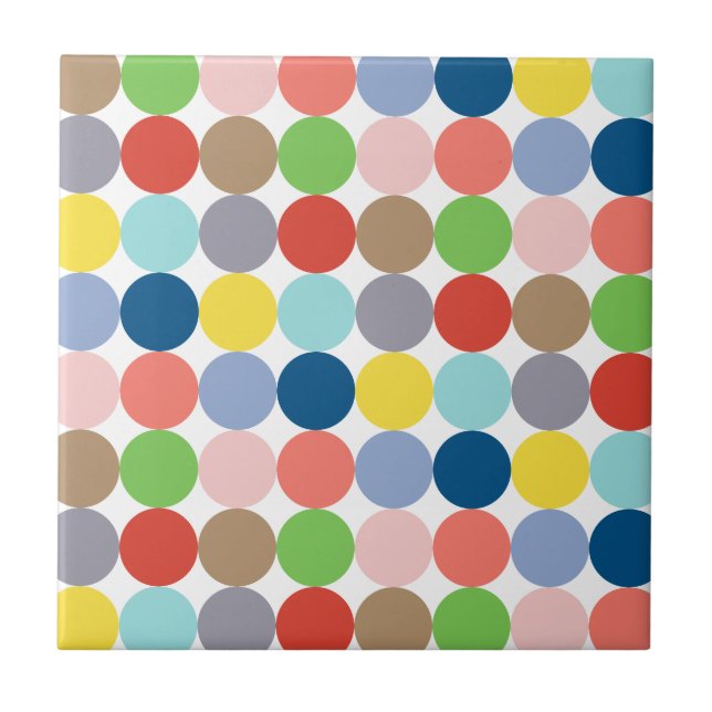 colourful circles of pastel colour... ceramic tile (Front)
