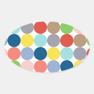 colourful circles of pastel colour... oval sticker