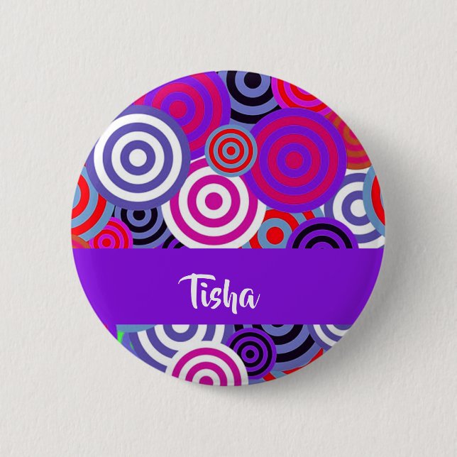 Colourful circles pattern 6 cm round badge (Front)