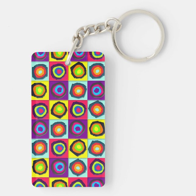 Colourful Circles Pattern Key Ring (Back)