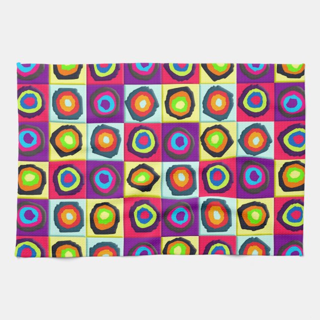 Colourful Circles Pattern Tea Towel (Horizontal)