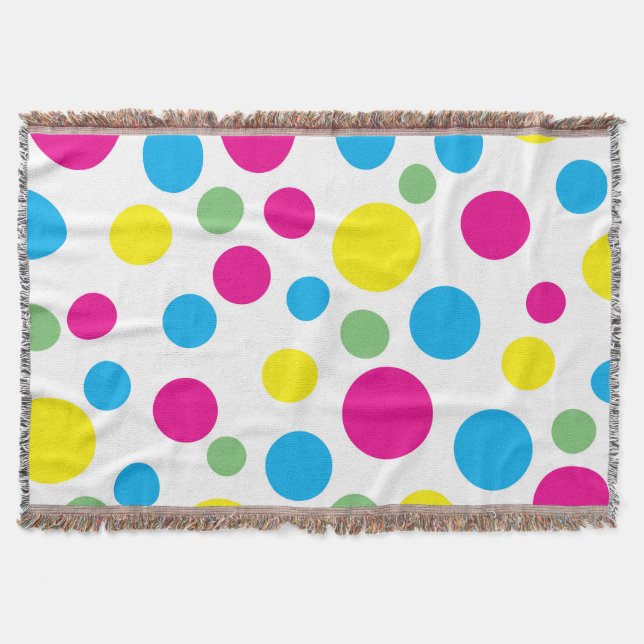 Colourful circles pattern throw blanket (Front)