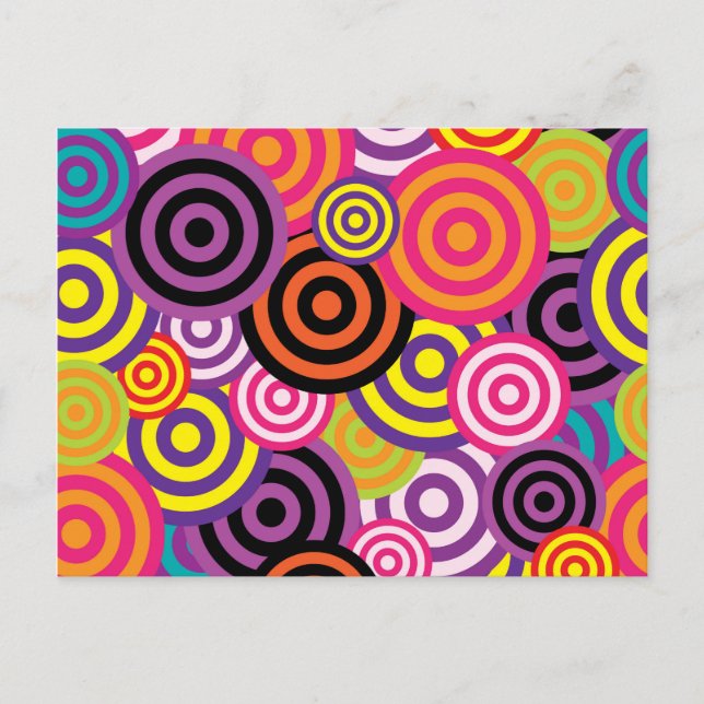 Colourful circles postcard (Front)