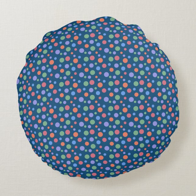 Colourful circles  round cushion (Back)