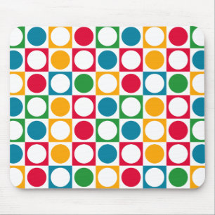 Colourful Circles & Squares Pattern Mouse Pad