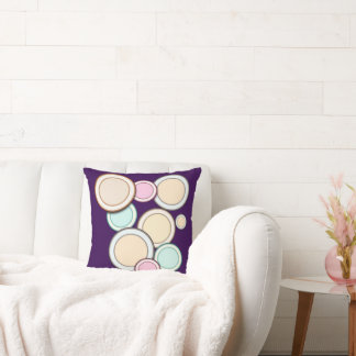 Colourful circles Throw Pillow
