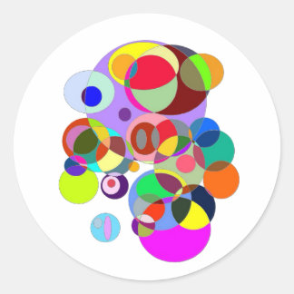 Colourful Circles to make you happy Classic Round Sticker