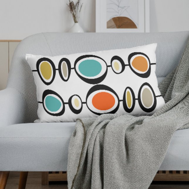 Colourful Circles Turquoise Orange Mid Century Decorative Cushion (Creator Uploaded)