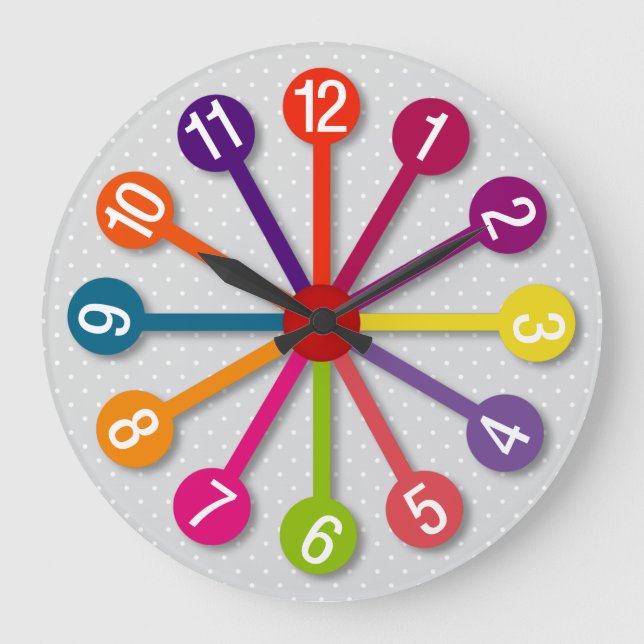 Colourful Circles Wall Clock (Front)
