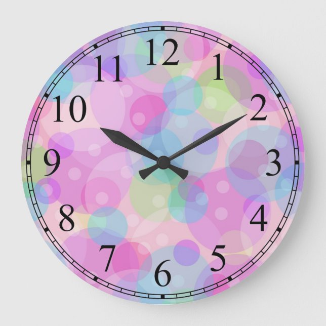 Colourful Circles Wall Clock (Front)