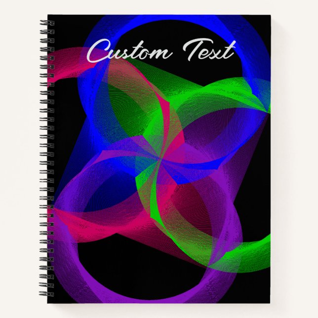 Colourful Circular Blend Geometric Spiral Notebook (Front)