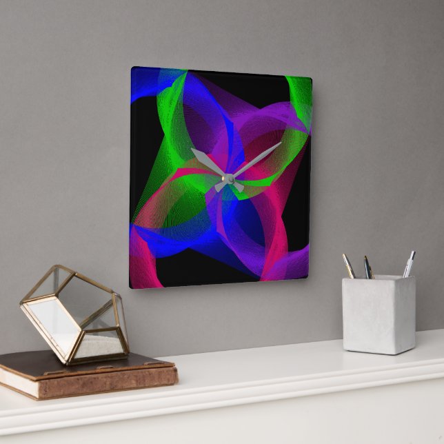 Colourful Circular Blend Geometric Wall Clock (Office)