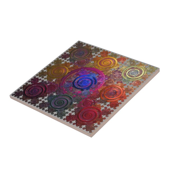 Colourful Circular Hotplates Ceramic Tile (Side)
