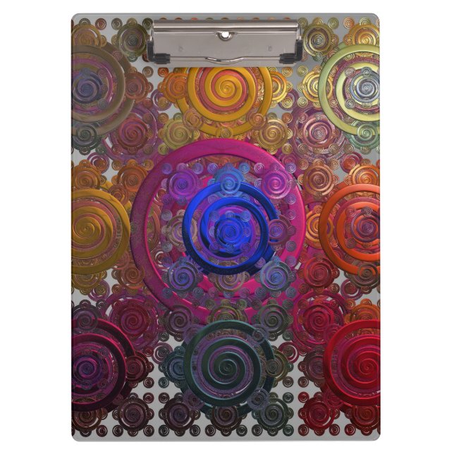 Colourful Circular Hotplates Clipboard (Front)