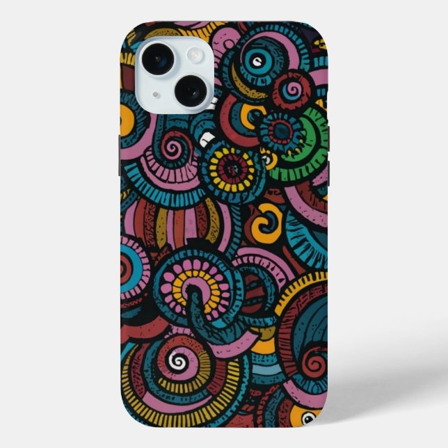 Colourful circular shapes iPhone cover pattern (Back)