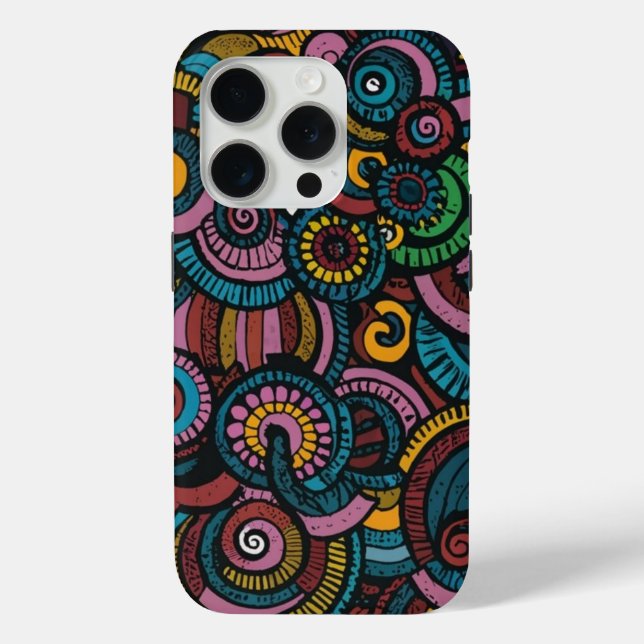 Colourful circular shapes iPhone cover pattern (Back)