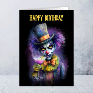 Colourful Circus Clown Birthday Greeting Card