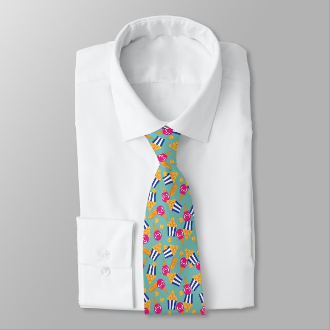 Colourful Circus Treats Ice Cream Popcorn Tie (Tied)