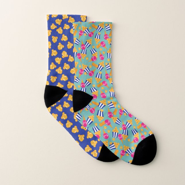 Colourful Circus Treats Popcorn Mismatched Sides Socks (Pair)