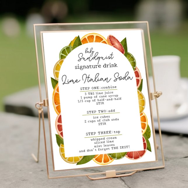 Colourful Citrus Baby Shower Signature Drink Sign (Creator Uploaded)