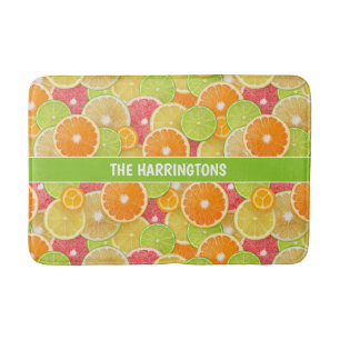 Colourful Citrus custom name Bath Mat