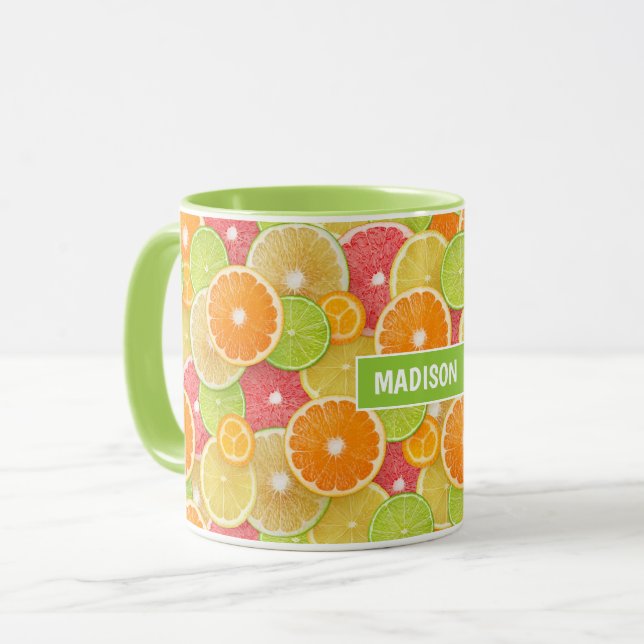 Colourful Citrus custom name Mug (Front Left)