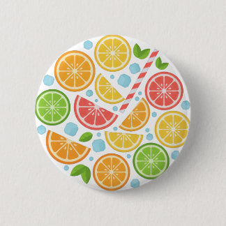 Colourful Citrus Fruit Button Pin - Summer Lemon O