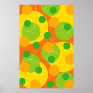 Colourful Citrus Lime Bubbly Fun Circle Dots Poste Poster