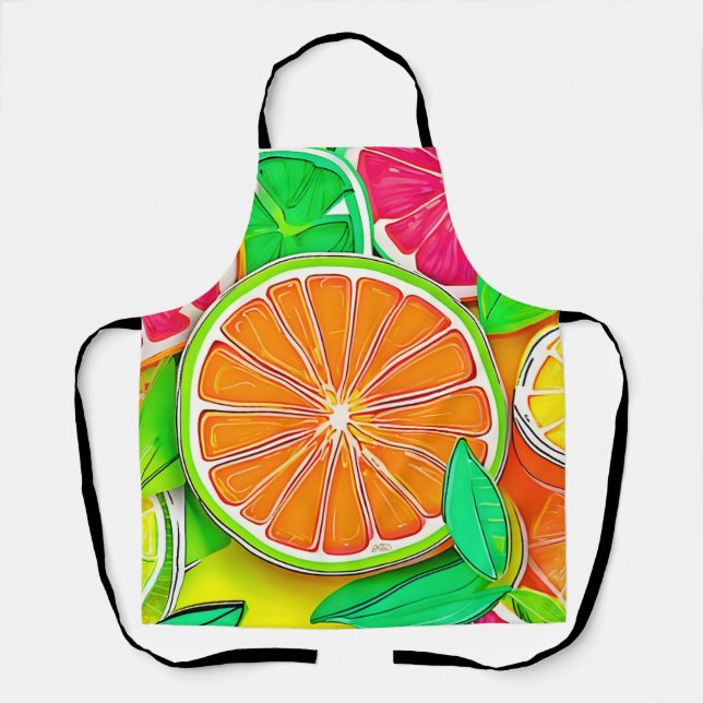 Colourful Citrus Pop Art Apron (Front)