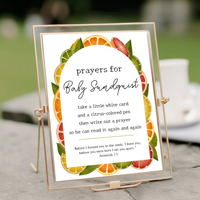 Colourful Citrus Prayers for Baby Shower Sign (Creator Uploaded)