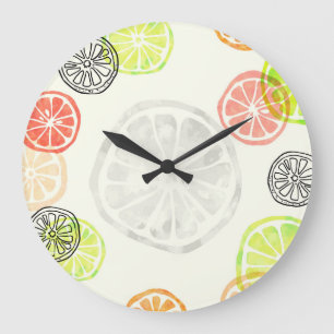 Colourful Citrus Slice Wall Clock – Summer Fruit D