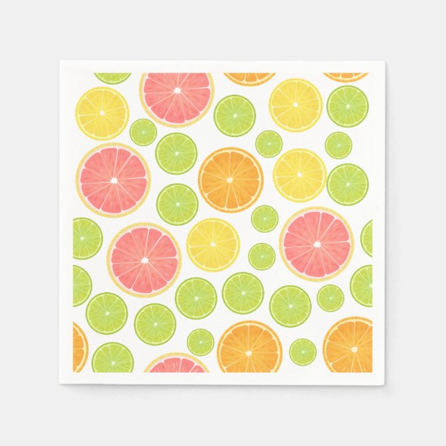Colourful Citrus Slices Paper Napkin (Front)