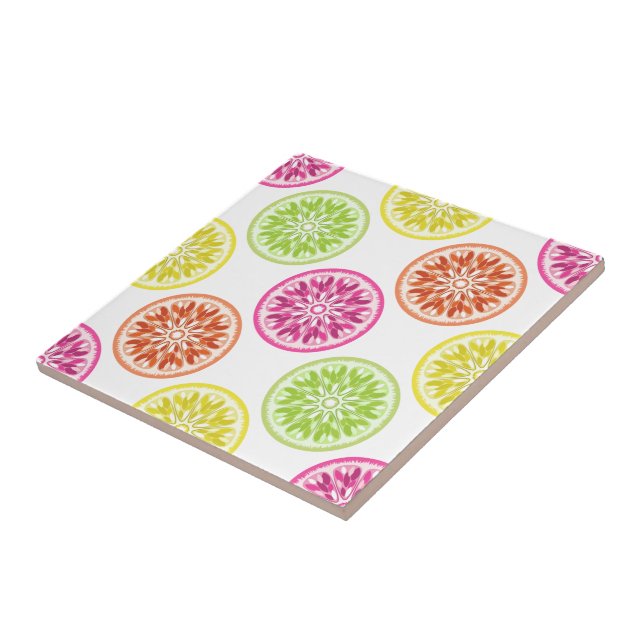 Colourful Citrus Slices Tile (Side)