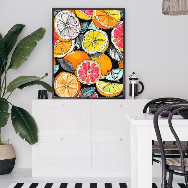Colourful Citrus unframed Poster (Add a splash of color to any room with this vibrant piece or modern art!)
