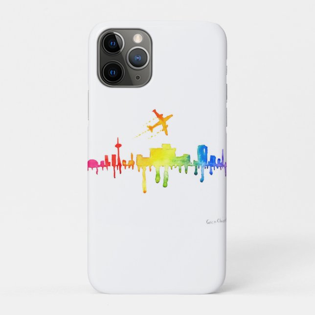 Colourful city and plane Case-Mate iPhone case (Back)