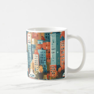 Colourful city coffee mug
