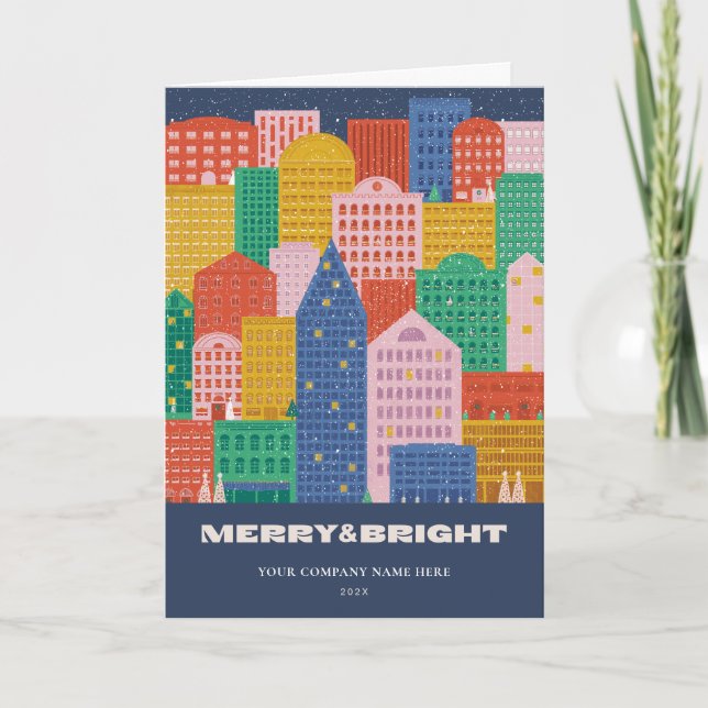 Colourful City Coroporate Holiday Folded Card (Front)
