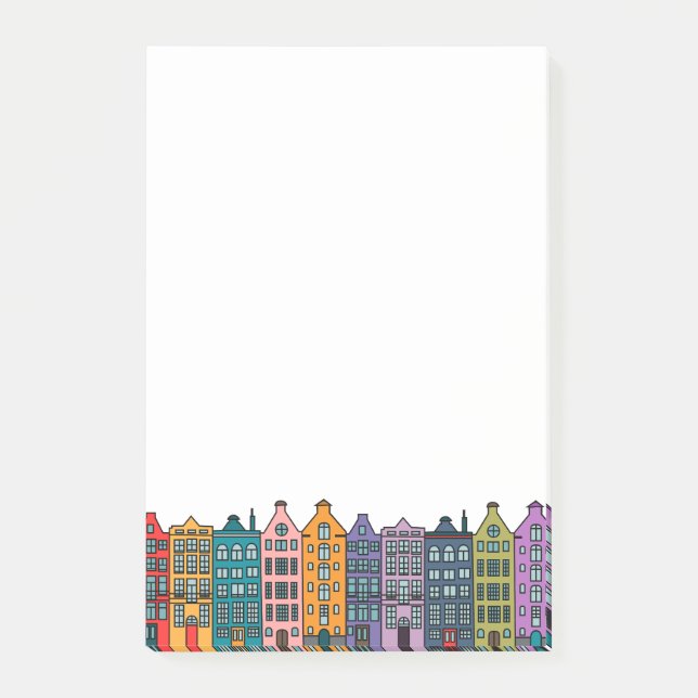 Colourful City Row Houses Post-it® Notes  (Front)