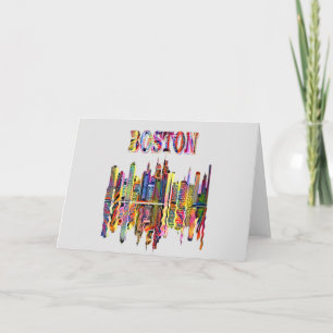 Colourful Cityscape of Boston Card