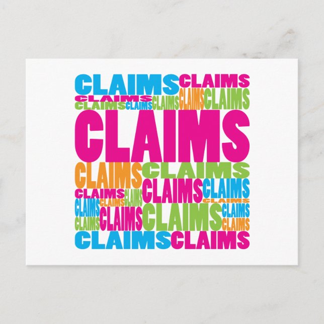 Colourful Claims Postcard (Front)