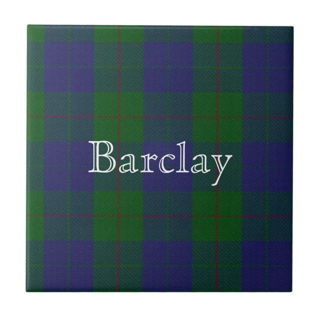 Colourful Clan Barclay Tartan Plaid Custom Tile (Front)