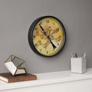Colourful Clarinet Design Clock