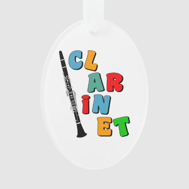 Colourful Clarinet Ornament (Front)
