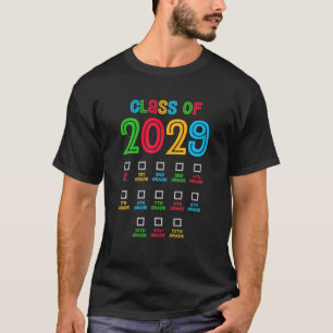 Colourful Class Of 2029 Back To School Grow With M T-Shirt